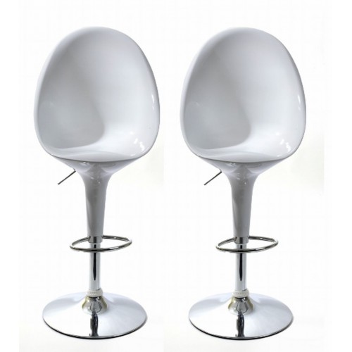 Chaise de bar Egg blanc - Lot de 2