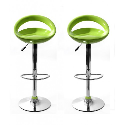 Tabouret de bar Snack Vert - Lot de 2