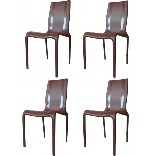 Chaises design Maka - Marron - Lot de 4