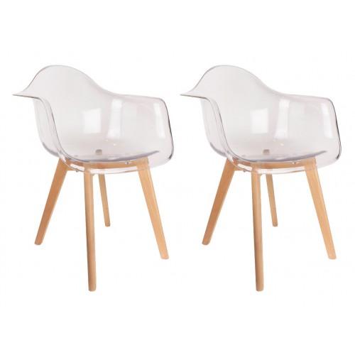 Fauteuil Scandinave Transparent - Lot de 2