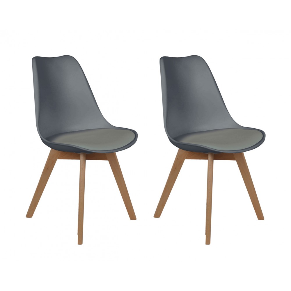 chaise scandinave gris lot de 2
