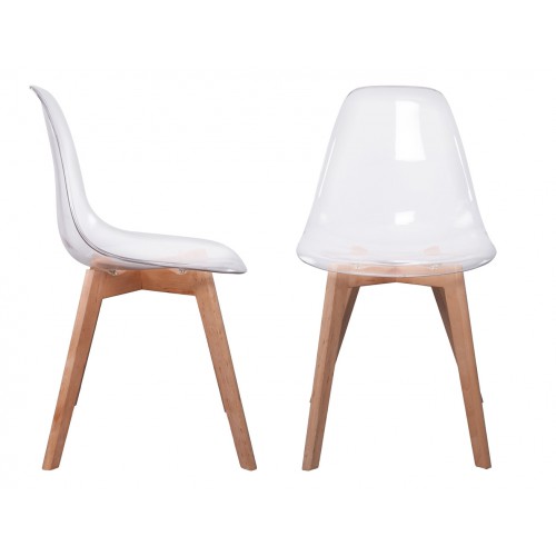 Chaise Scandinave Transparente - Lot de 2