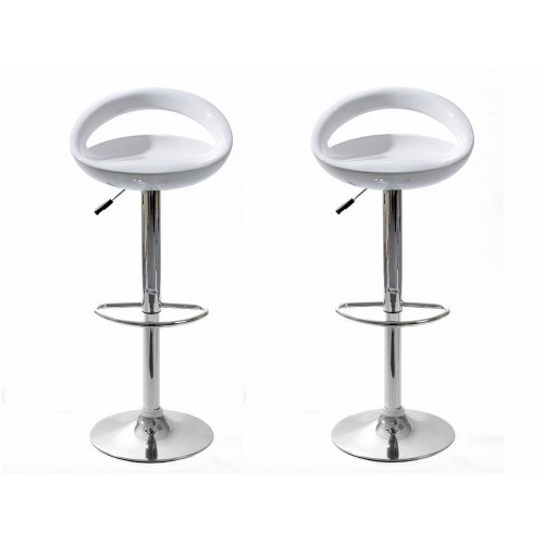 Tabouret de bar Snack blanc - Lot de 2