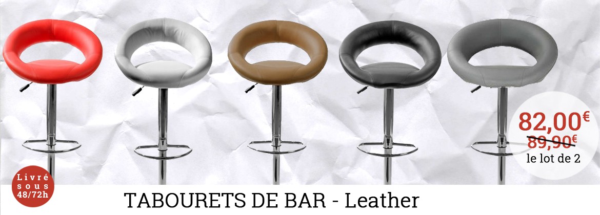 Découvrez la gamme de Tabourets de bar Leather imitation cuir